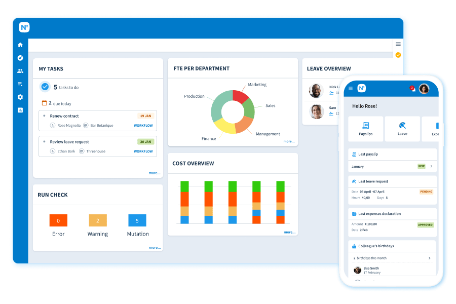 Software dashboard for HR and payroll